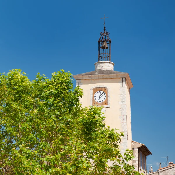 Church tower in Aiguines — Stock Photo, Image