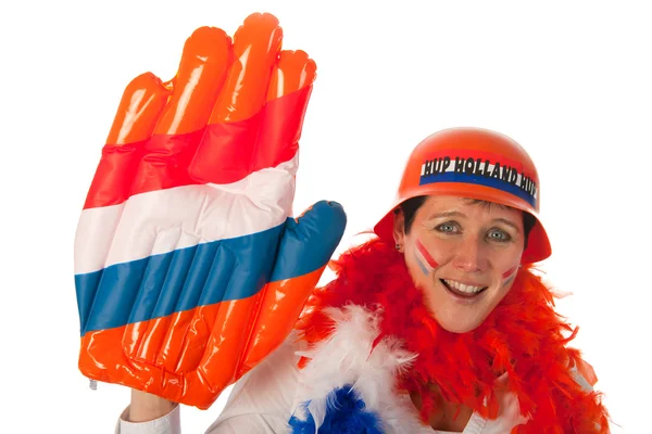 Donna olandese come tifosa di calcio — Foto Stock