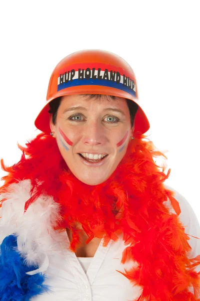 Mujer holandesa como fan del fútbol —  Fotos de Stock