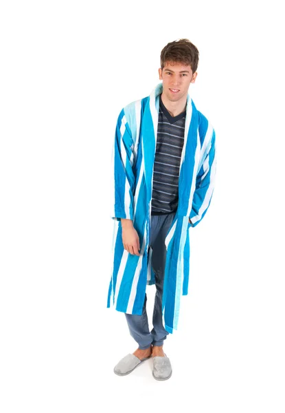 Fiatal férfi pizsama és ruha — Stock Fotó