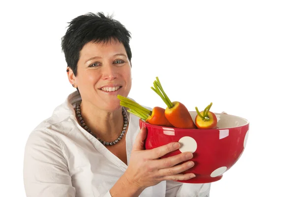 Young woman with vegetables — Stock Photo, Image