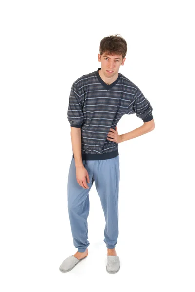 Молодой человек в пижаме — стоковое фото
