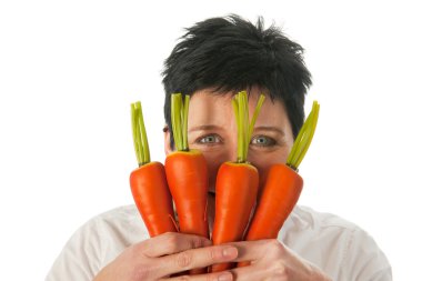 Woman with carrots clipart
