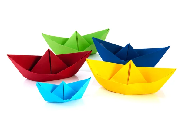 Barco de papel colorido — Fotografia de Stock