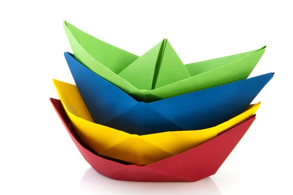 Renkli kağıt tekne — Stok fotoğraf