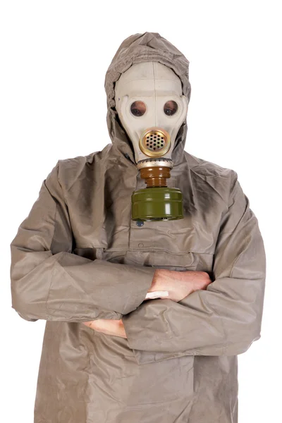 Muž s plynovou maskou — Stock fotografie