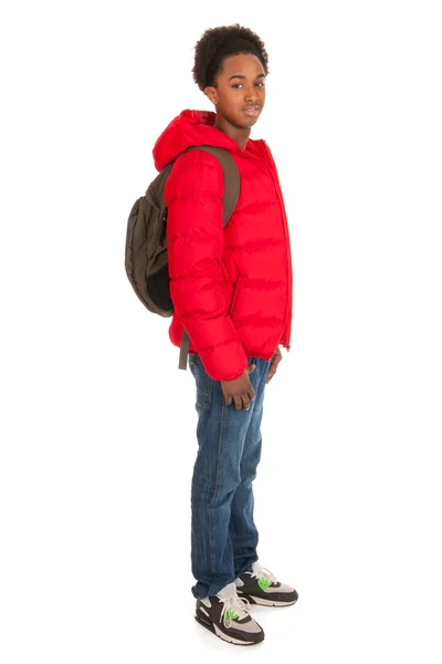 Black school boy — Stock Photo, Image