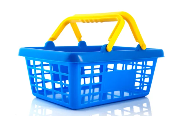 Modré nákupní košík — Stock fotografie