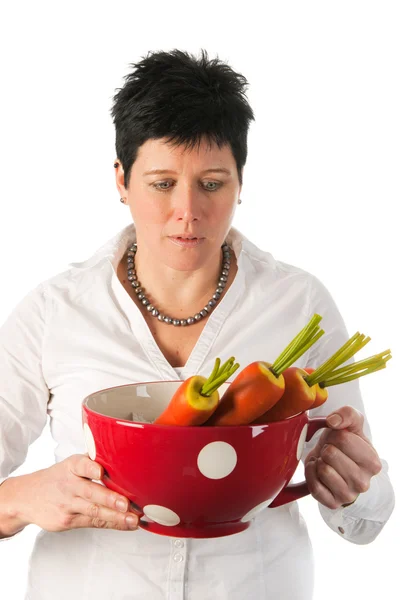 Junge Frau mit Gemüse — Stockfoto