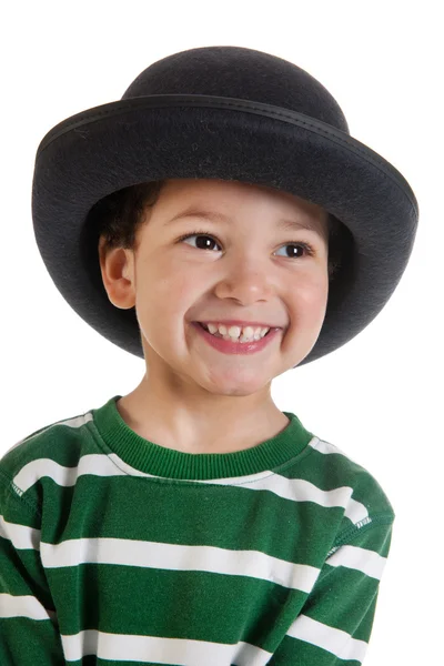 Mały chłopiec z kapeluszem — Zdjęcie stockowe