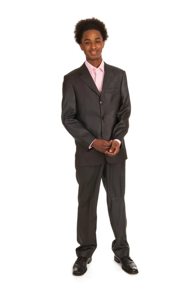 Μαύρο επιχειρήσεων άτομο που στέκεται — Φωτογραφία Αρχείου