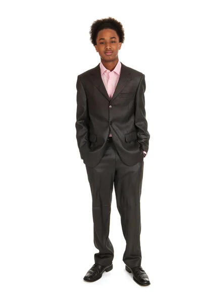 Μαύρο επιχειρήσεων άτομο που στέκεται — Φωτογραφία Αρχείου
