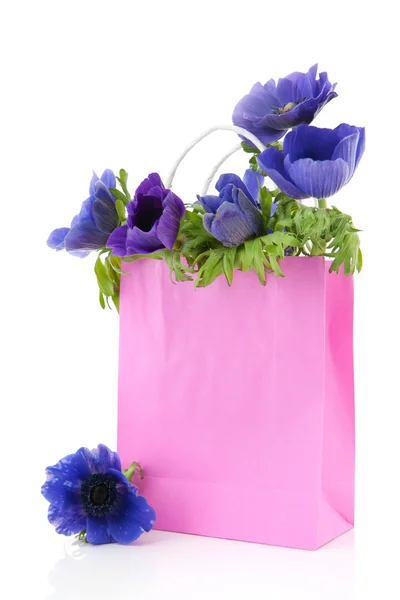 Bouquet blue Anemones — Stock Photo, Image