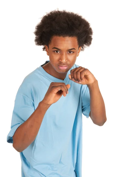 Luchando chico negro —  Fotos de Stock