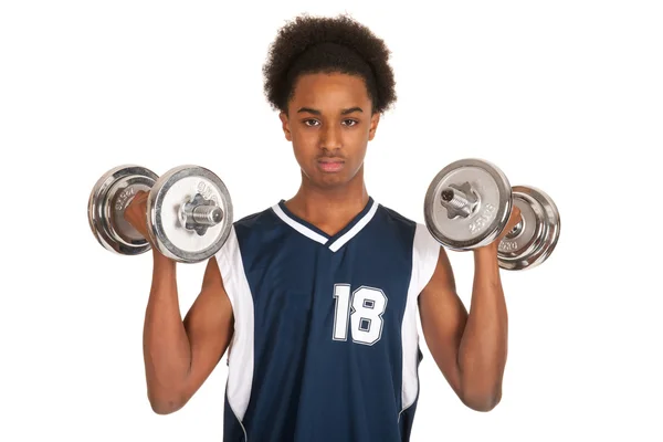 Young boy doing workout — Stock Photo, Image