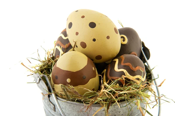 Sinc bucket easter eggs — Stock Photo, Image