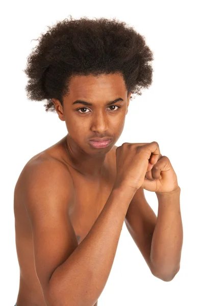 Боевой чёрный мальчик — стоковое фото