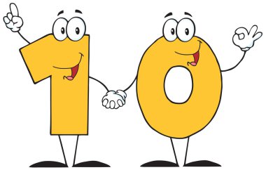 Number Ten Cartoon Character clipart