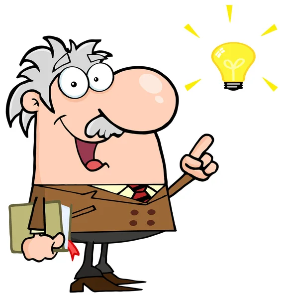 Professor With A Bright Idea — Stock Photo, Image