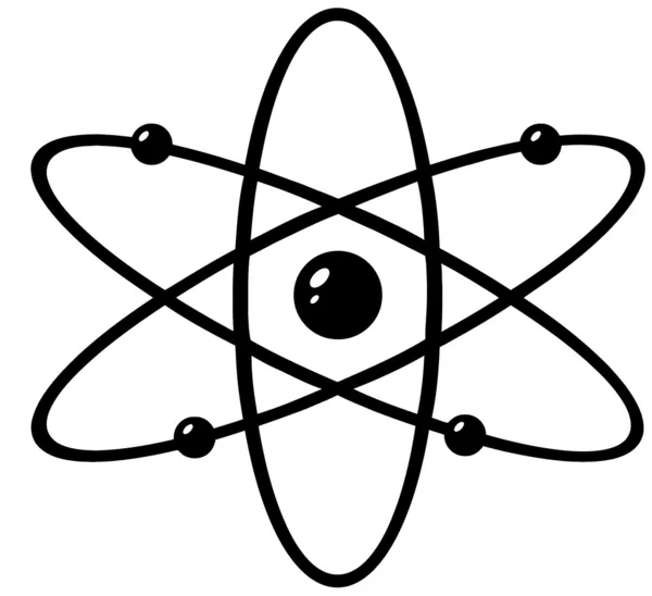 Черный и белый атом — стоковое фото