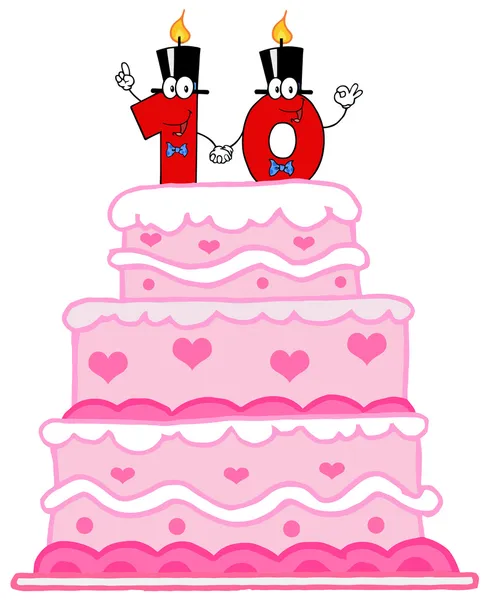 Wedding Cake With Number Ten — Stock Photo, Image