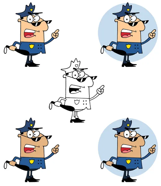 Policejní důstojník drží klub — Stock fotografie