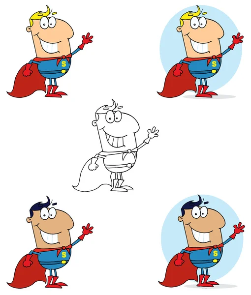 スーパー ヒーローの男を振る — ストック写真