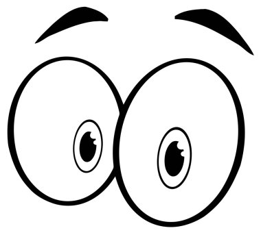 Outlined Cartoon Funny Eyes clipart