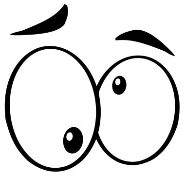 Outlined Crazy Cartoon Eyes clipart