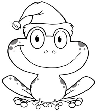 Outline Happy Frog clipart