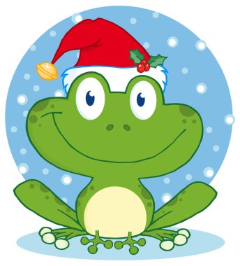 Christmas Happy Frog clipart