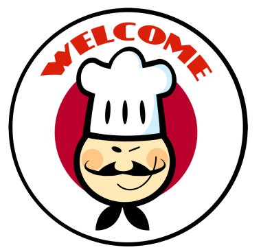 Asian Chef Face Over A Japanese Flag Circle clipart