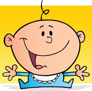 Happy Baby Boy Cartoon Character clipart