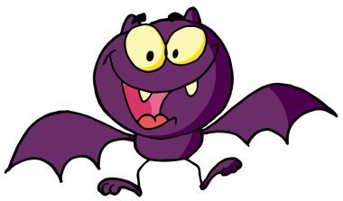 Cartoon Character Happy Bat clipart