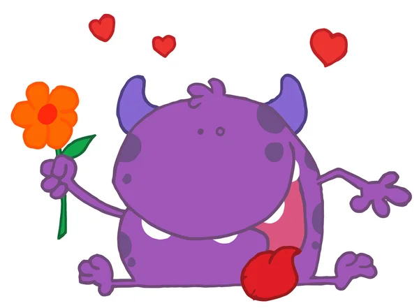 Fioletowy potwór z kwiatami — Zdjęcie stockowe