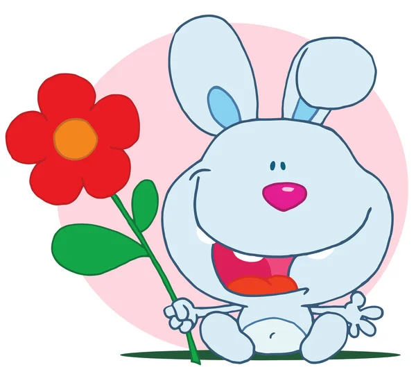 Bunny tiene il fiore — Foto Stock