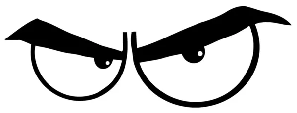 Olhos de desenhos animados irritados delineados — Fotografia de Stock