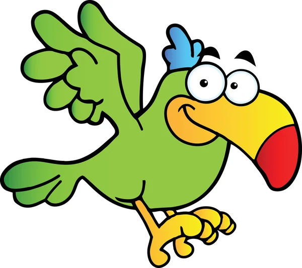 Papagaio-verde voador — Fotografia de Stock