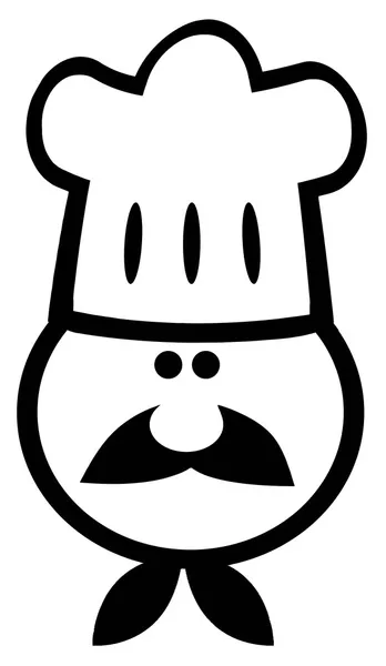 Preto e branco Chef rosto vestindo um chapéu — Fotografia de Stock