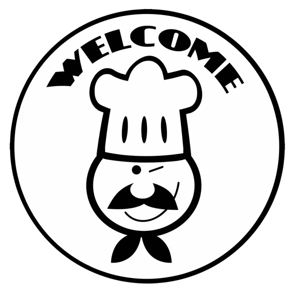 Welcome Chef Face Circle — Stock Photo, Image