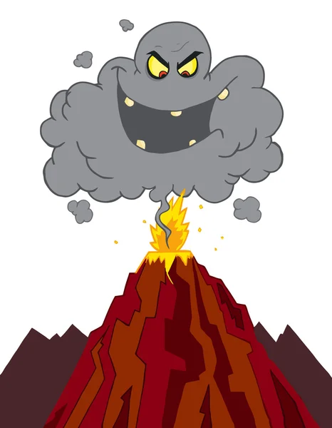 Evil Ash Cloud Above An Erupting Volcano — Stock Photo, Image