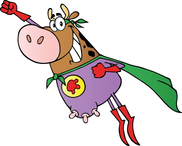 Super hrdina kráva létat — Stock fotografie