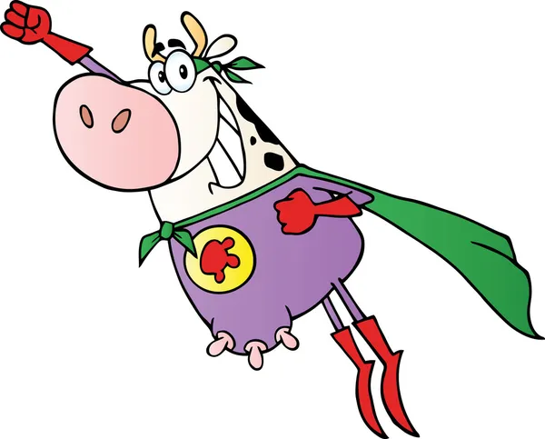 White Super Cow Flying — Stock Photo, Image