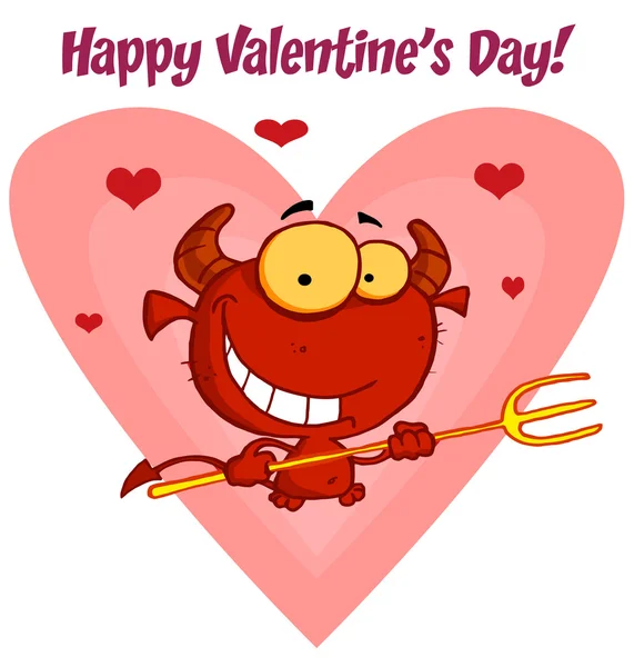 Happy Valentine 's Day Text Over A Devil — стоковое фото