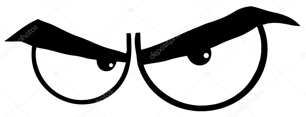 Outlined Angry Cartoon Eyes Royalty Free Stock Images