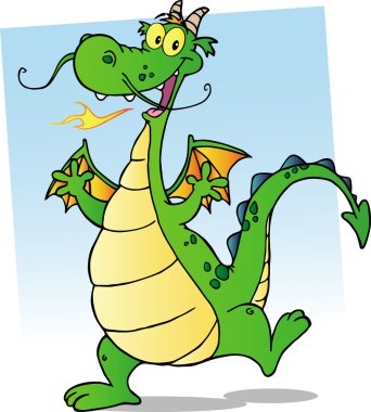 Happy Smiling Dragon Cartoon Character clipart