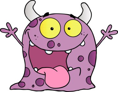 Happy Violet Monster clipart