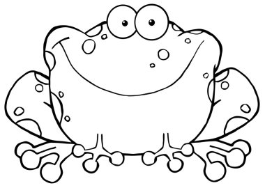 Outlined Speckled Toad Smiling clipart