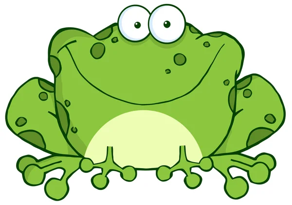 kawaii & happy green frog smiling Sticker