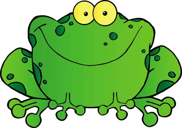 一条条绿色的青蛙微笑 — 图库照片